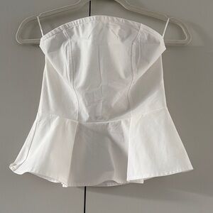H&M White Peplum Top
